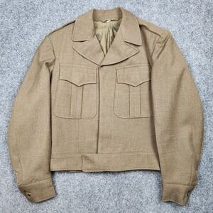 Vintage 1949 US Army Wool Ike Field Jacket Mens 34R Jules Segal WWII Era OD